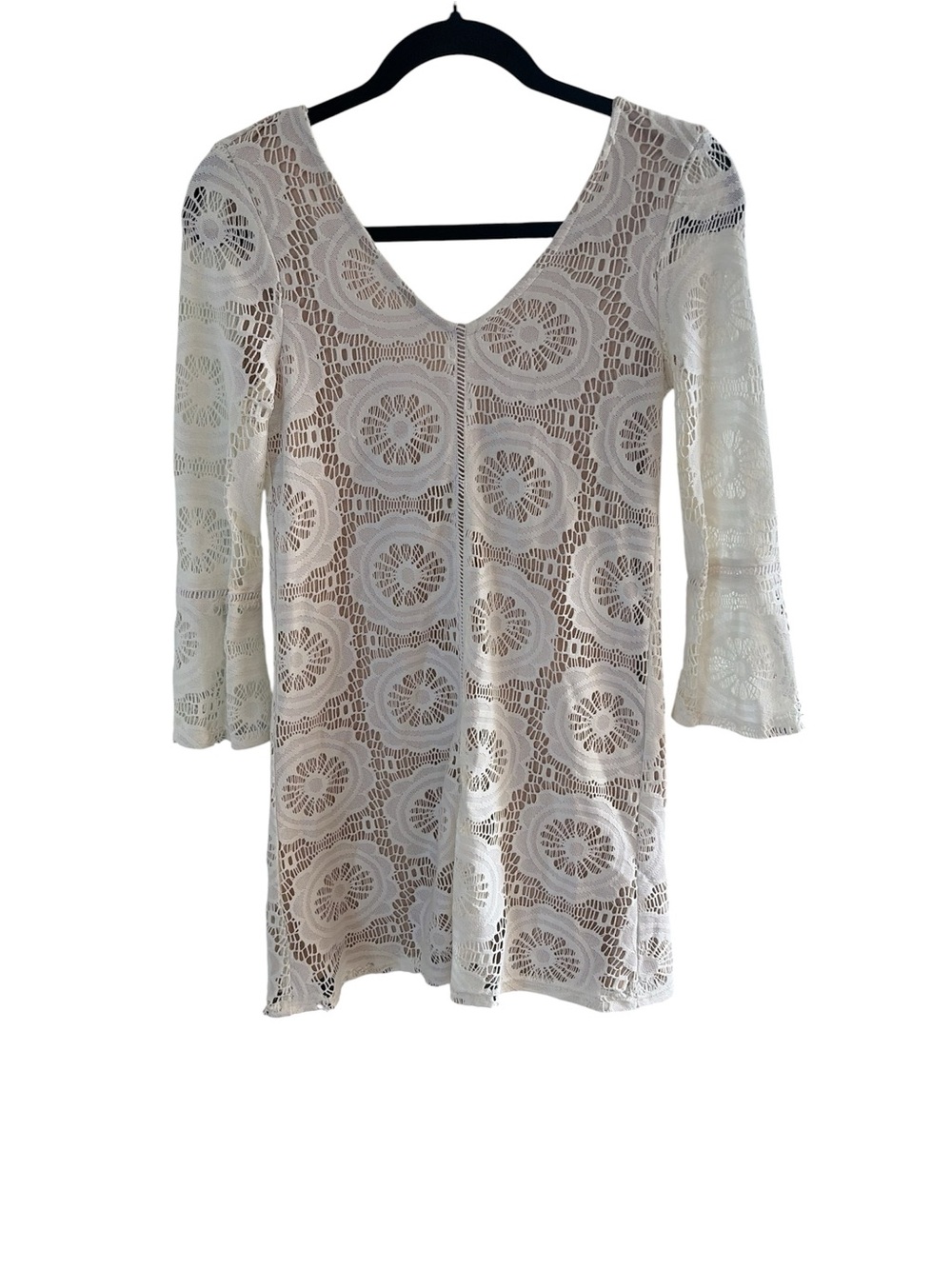 Xtraordinary Cream Crochet Lace Minidress